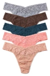 Shop Hanky Panky Holiday Assorted 5-pack Original Rise Thongs In Blue Tones
