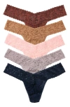 Hanky Panky Holiday Cracker Assorted 5-pack Low Rise Thongs In Multi