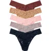 Hanky Panky Holiday Cracker Assorted 5-pack Original Rise Thongs In Animal Print