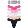 Hanky Panky Holiday Cracker Assorted 5-pack Original Rise Thongs In Multi