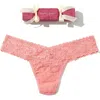Hanky Panky Holiday Cracker Low Rise Thong In Pink