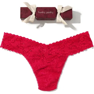 Hanky Panky Holiday Cracker Low Rise Thong In Red
