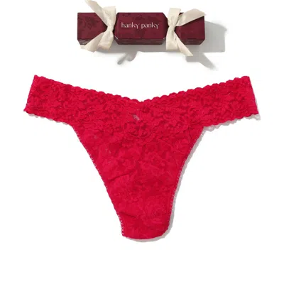 Hanky Panky Holiday Cracker Original Rise Thong In Red