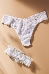 Hanky Panky I Do Original Rise Thong & Garter Box Set In White