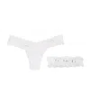 Hanky Panky I Do Original Rise Thong & Garter Set In Neutral