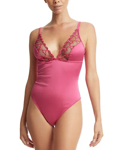 Hanky Panky I Heart You Bodysuit In Black/pink