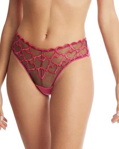 Hanky Panky I Heart You Thong In Pink