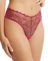 Hanky Panky I Heart You Thong In Black/pink