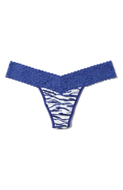 Hanky Panky Dream Lace Trim Modal Low Rise Thong In Pink Ladybug