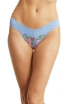 Hanky Panky Indigo Stripe Dreamease Original Rise Thong In Chatsworth House Gardens