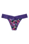 Hanky Panky Dream Lace Trim Modal Original Rise Thong In Loves Me/ Loves Me Not