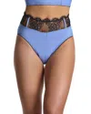 Hanky Panky Katrina Lace Trim High Waist Briefs In Blue