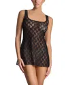 Hanky Panky Kristi Peek-a-boo Chemise In Black