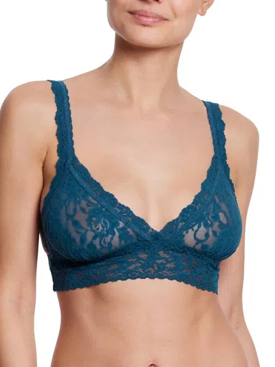 Hanky Panky Lace Crossover Bralette In Riviera Blue