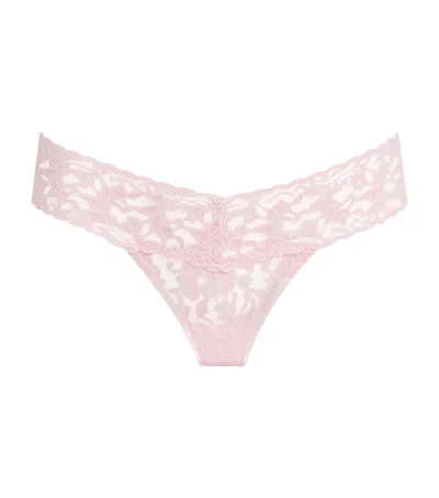 Hanky Panky Lace Low-rise Thong In Pink