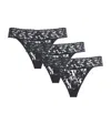 Hanky Panky Lace Low-rise Thongs In Black