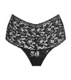 Hanky Panky Lace Retro High-rise Thong In Black