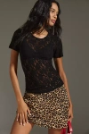Hanky Panky Lace Short Sleeve Tee In Black
