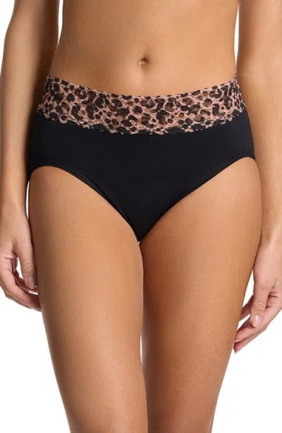 Hanky Panky Lace Trim Briefs In Black
