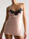 Hanky Panky Victoria Lace Trim Silk Chemise In Black