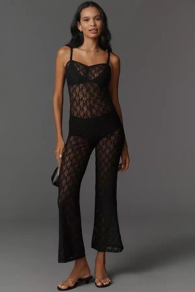 Hanky Panky Lexi Wood X  Lucy Sheer Bodysuit In Black