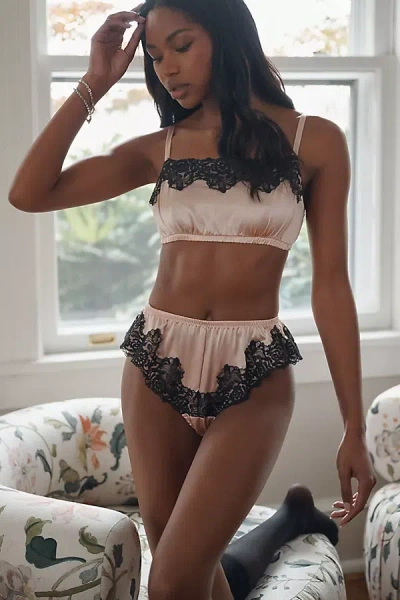 Hanky Panky Lexi Wood X  Victoria Silk Flutter Tanga Panty In Multi