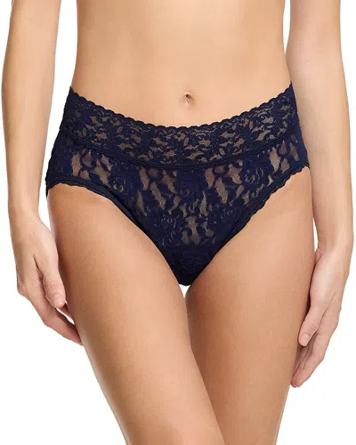 Hanky Panky Light Absorbency Lace French Briefs In Navy