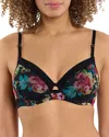 Hanky Panky Underwire Lined Mesh Plunge Bra In Botanic Romantic