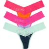 Hanky Panky Low Rise Lace Thong In Multi