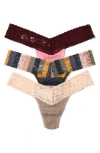 Hanky Panky Low Rise Lace Thongs In Multi