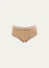 Hanky Panky Low-rise Organic Cotton Boyshorts In Chai