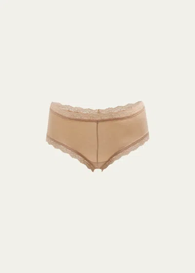 Hanky Panky Low-rise Organic Cotton Boyshorts In Chai