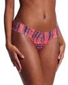 Hanky Panky Printed Signature Lace Original Rise Thong Underwear In Dip Dye