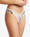 Hanky Panky Low-rise Printed Lace Thong Pr4911 In Cannes You Believe It