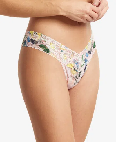 Hanky Panky Low-rise Printed Lace Thong Pr4911 In Multicolor