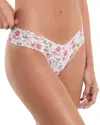 Hanky Panky Low-rise Printed Lace Thong In Multi