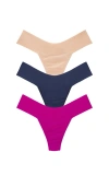 Hanky Panky Low Rise Thong 3 Pack In Multi