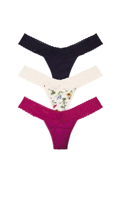 Hanky Panky Low Rise Thong 3 Pack In Multi