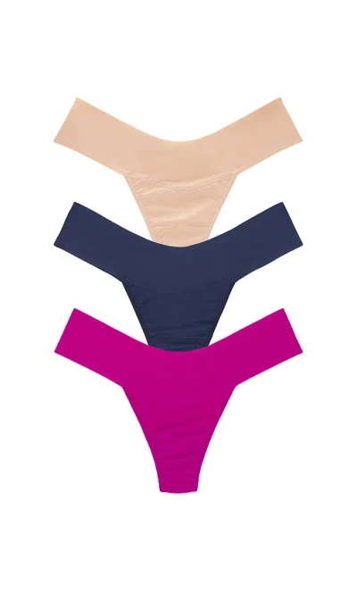 Hanky Panky Low Rise Thong 3 Pack In Multi