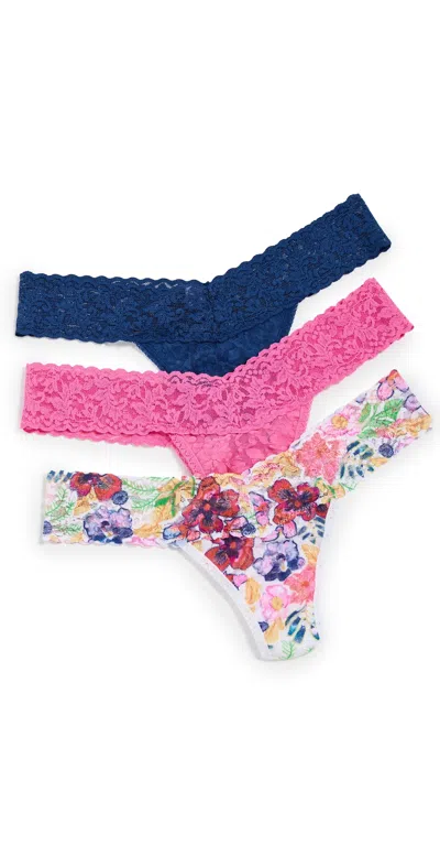Hanky Panky Low Rise Thong 3 Pack Multi In Animal Print