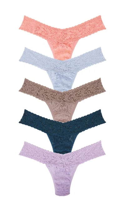 Hanky Panky Low Rise Thong 5 Pack In Multi