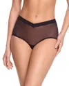 Hanky Panky Mesh High Cut French Brief In Black