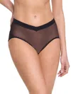 Hanky Panky Mesh High Cut French Brief In Black