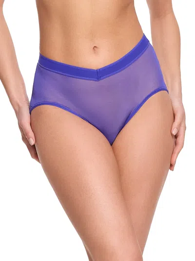 Hanky Panky Mesh High Cut French Brief In Blue