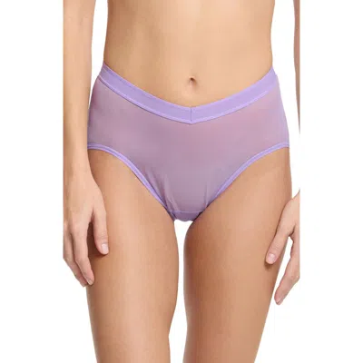 Hanky Panky Mesh High Cut French Briefs In Purple