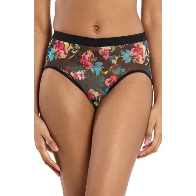 Hanky Panky Mesh High Cut French Briefs In Green