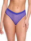 Hanky Panky Mesh High Cut Thong In Blue