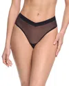 Hanky Panky Mesh High Cut Thong Panties In Black
