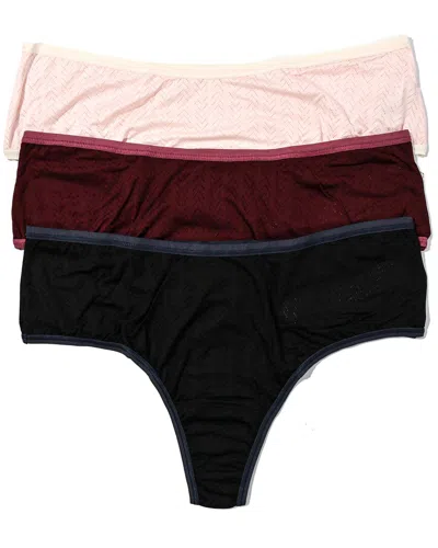 HANKY PANKY HANKY PANKY MOVE CALM HI-RISE THONG 3 PACK