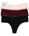 Hanky Panky Move Calm Hi-rise Thong 3 Pack In White